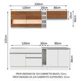 Combo completo de Cocina Madesa Glamy 220cm MB