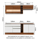 Combo completo de Cocina Madesa Glamy 220cm BM
