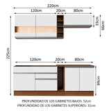 Combo completo de Cocina Modular Madesa Parma 220cm MB