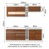 Combo completo de Cocina Madesa Glamy 220cm MM
