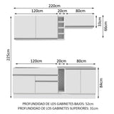 Combo completo de Cocina Modular Madesa Parma 220cm BB 03