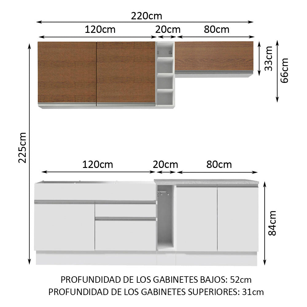 Combo completo de Cocina Madesa Glamy BM 03