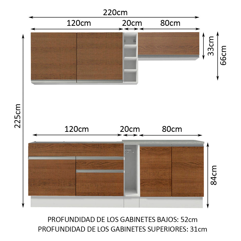 Combo completo de Cocina Madesa Glamy MM