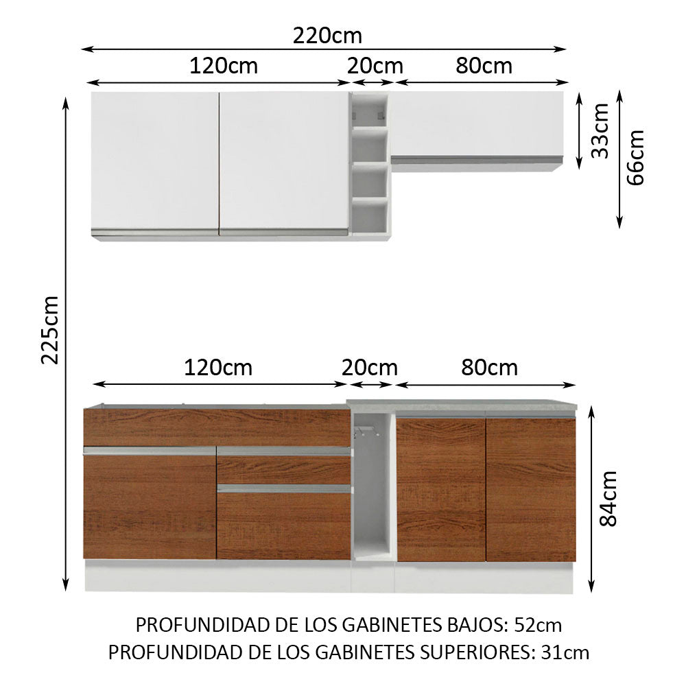 Combo completo de Cocina Madesa Glamy MB 01