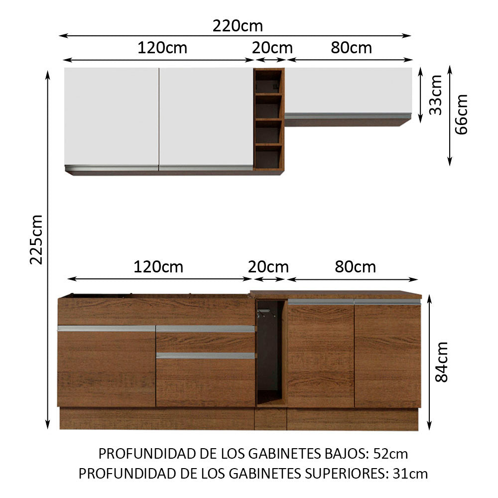 Combo completo de Cocina Madesa Glamy MB 03