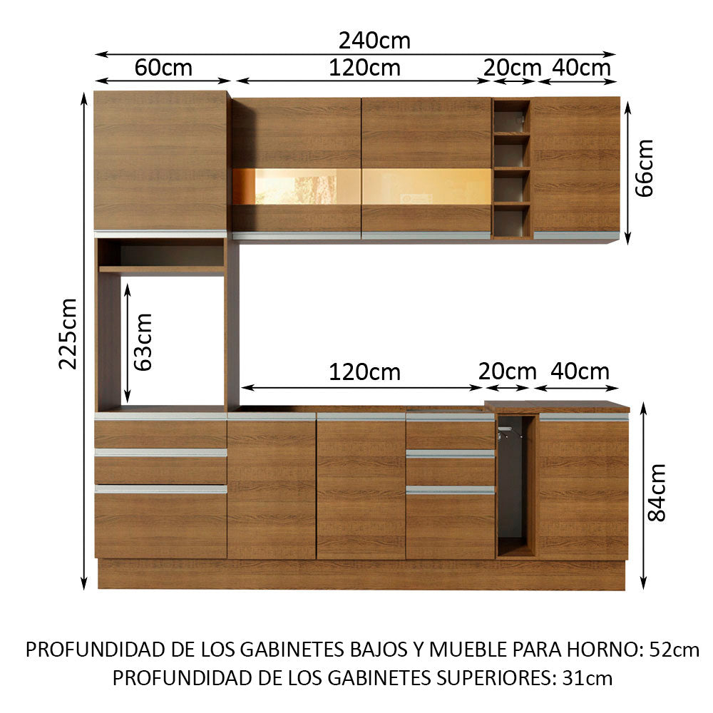 Combo completo de Cocina Madesa Lazio 240cm MM 02