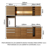Combo completo de Cocina Madesa Lazio 240cm MM 02