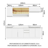 Combo completo de Cocina Madesa Glamy Sin Mesón De Acero 240 Cm 03