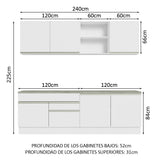 Combo completo de Cocina 240cm Glamy Madesa 06 - Blanco