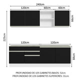 Combo completo de Cocina Madesa Glamy 240cm BN 06