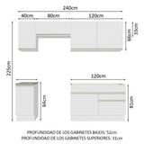 Combo completo de Cocina 240cm Blanco Glamy 07