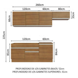 Combo completo de Cocina 260cm Marrón Glamy Madesa 03