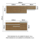 Combo completo de Cocina 260cm Blanco/Marrón Glamy Madesa 03