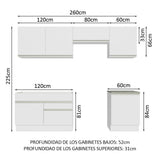 Combo completo de Cocina 260cm Blanco Glamy 04
