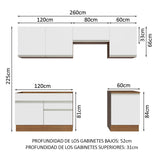 Combo completo de Cocina 260cm Glamy Madesa Marrón/Blanco 05