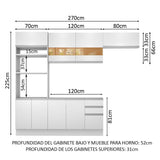 Combo completo de Cocina 270cm Marselha Madesa 01 - Blanco