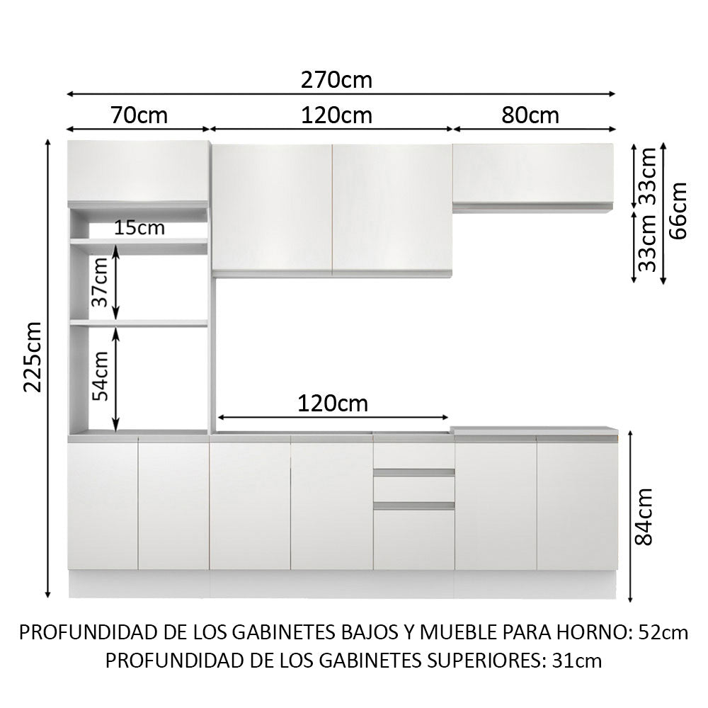 Combo completo de Cocina 270cm Viena Madesa