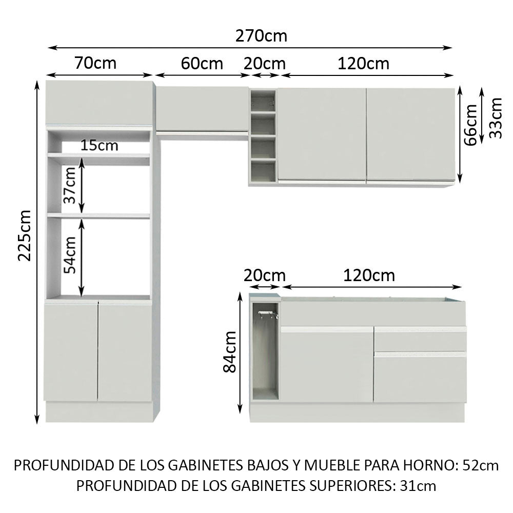 Combo completo de Cocina Madesa Jade 270cm BB 09