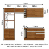 Combo completo de Cocina Madesa Glamy 270cm MM