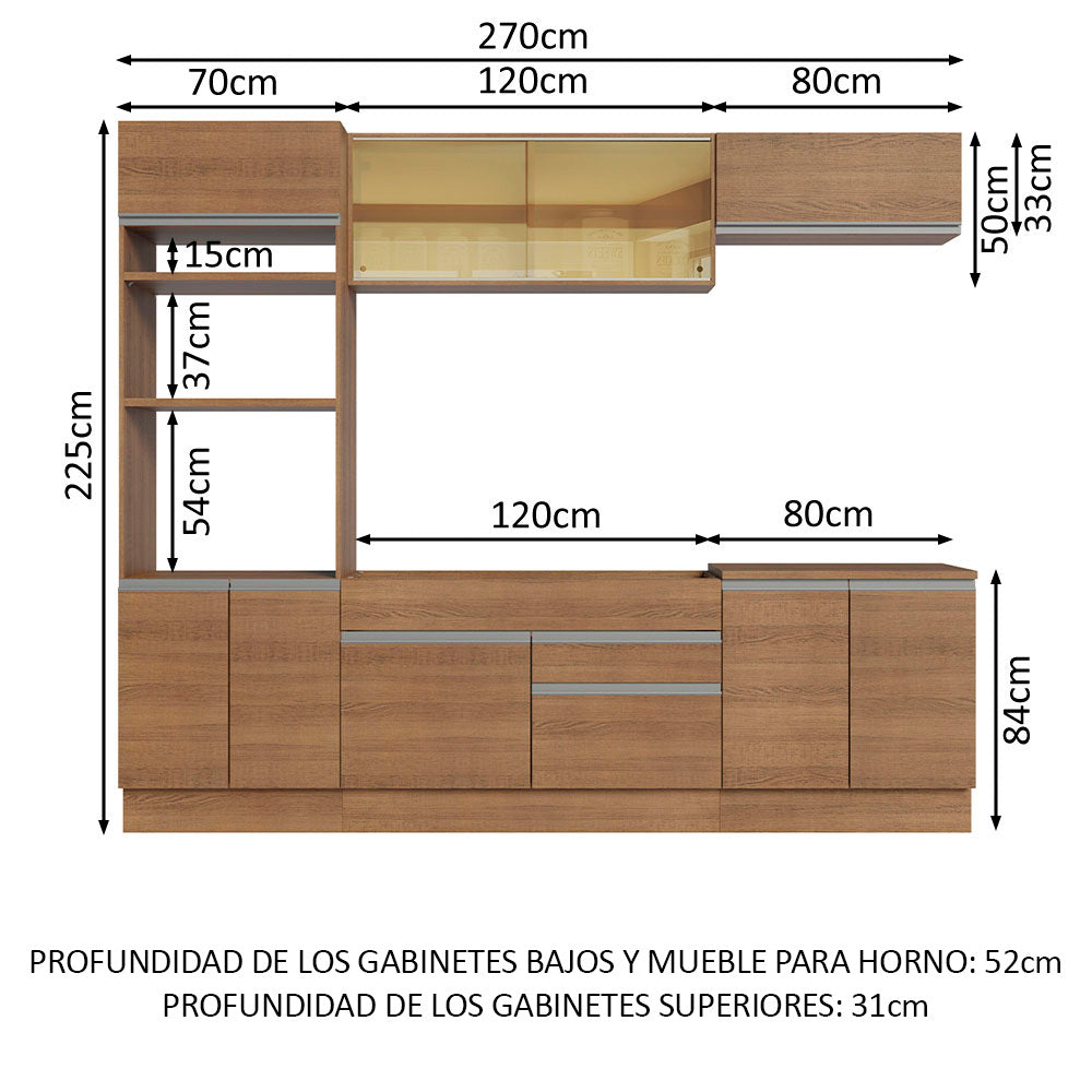 Combo completo de Cocina 270cm Glamy Madesa 10