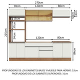 Combo completo de Cocina 270cm Glamy Madesa 10 Marrón/Blanco