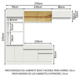 Combo completo de Cocina 270cm Glamy Madesa 11
