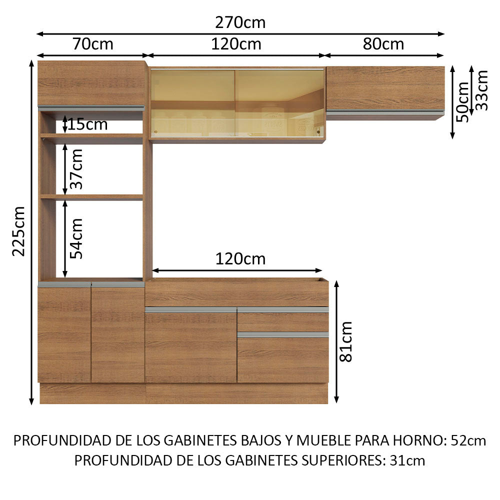 Combo completo de Cocina 270cm Glamy Madesa 11