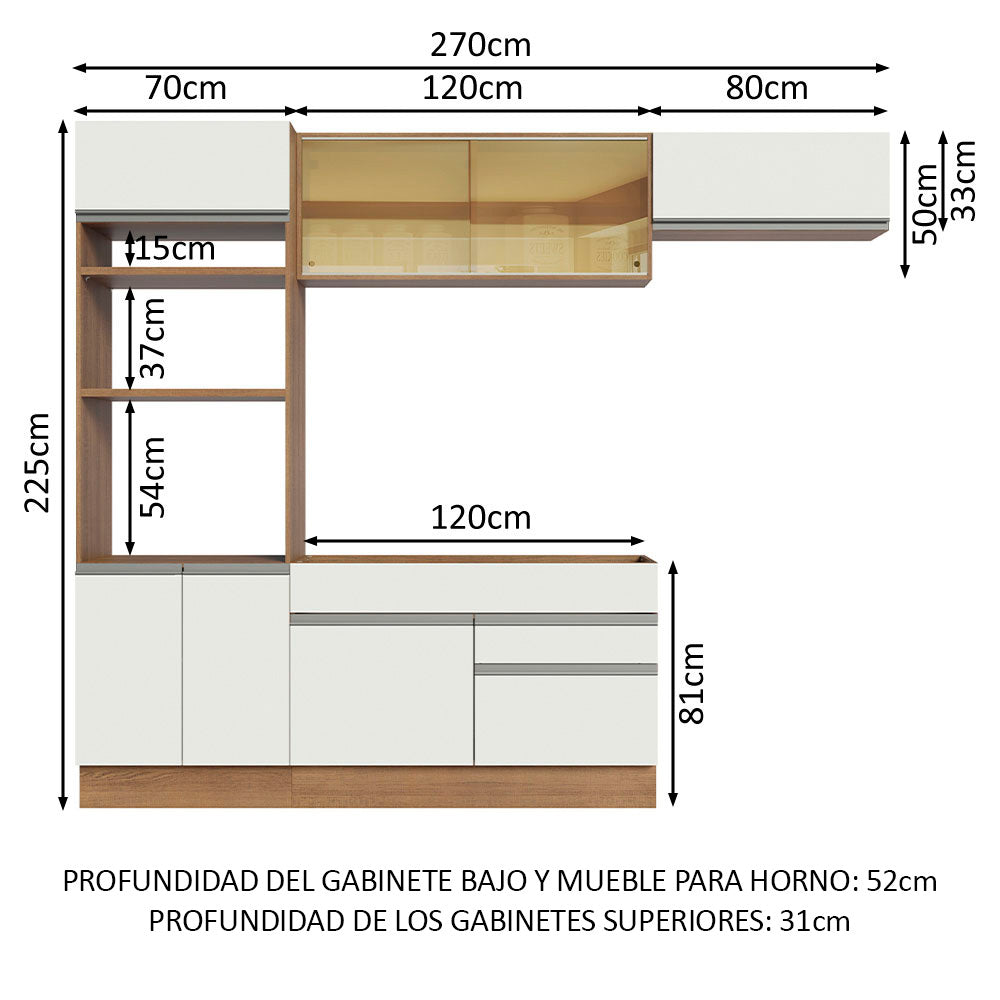 Combo completo de Cocina 270cm Glamy Madesa 11