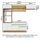 Combo completo de Cocina 270cm Glamy Madesa 11