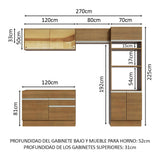 Combo completo de Cocina 270cm Glamy Madesa 12