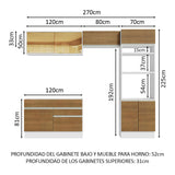 Combo completo de Cocina 270cm Glamy Madesa 12