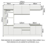Combo completo de Cocina 270cm Blanco Glamy 13