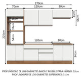 Combo completo de Cocina 270cm Marrón/Blanco Glamy Madesa 13