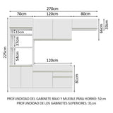 Combo completo de Cocina 270cm Blanco Glamy 15