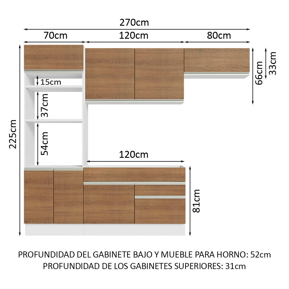 Combo completo de Cocina 270cm Glamy Madesa 15 - Blanco