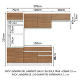 Combo completo de Cocina 270cm Glamy Madesa 15 - Blanco