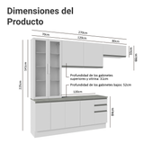 Combo completo de Cocina con Cristalero 270 cm Madesa Glamy BB 16
