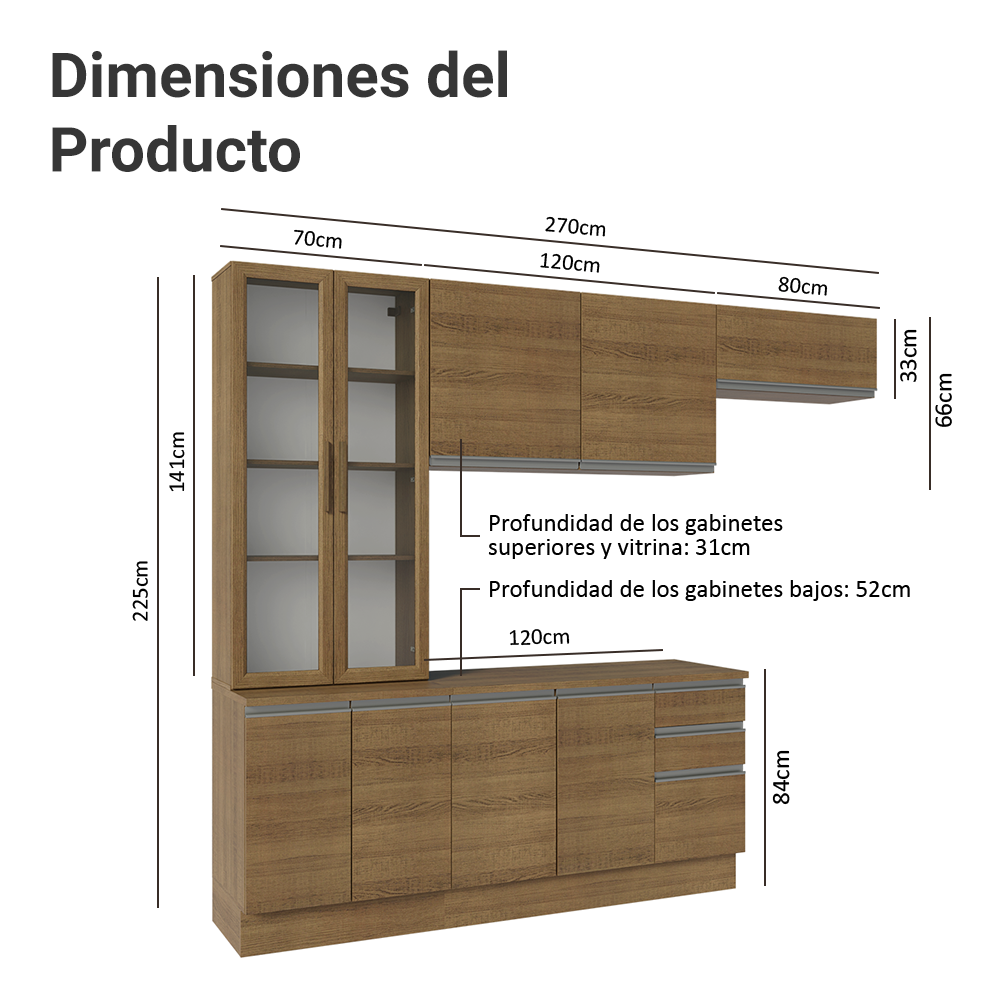 Combo completo de Cocina Madesa Glamy 270cm MM 16