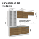 Combo completo de Cocina con Cristalero 270 cm Madesa Glamy BM 16