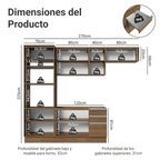 Combo completo de Cocina 270 cm Marrón Glamy Madesa