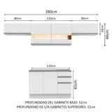 Combo completo de Cocina 280cm Marina Madesa 01 - Blanco