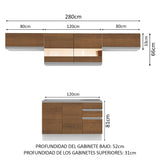Combo completo de Cocina 280cm Marina Madesa 01
