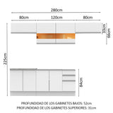 Combo completo de Cocina 280cm Mariana Madesa 02 - Blanco