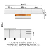 Combo completo de Cocina Madesa Mariana 280cm BB