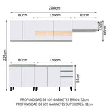 Combo completo de Cocina Madesa Mariana 03SR Blanco