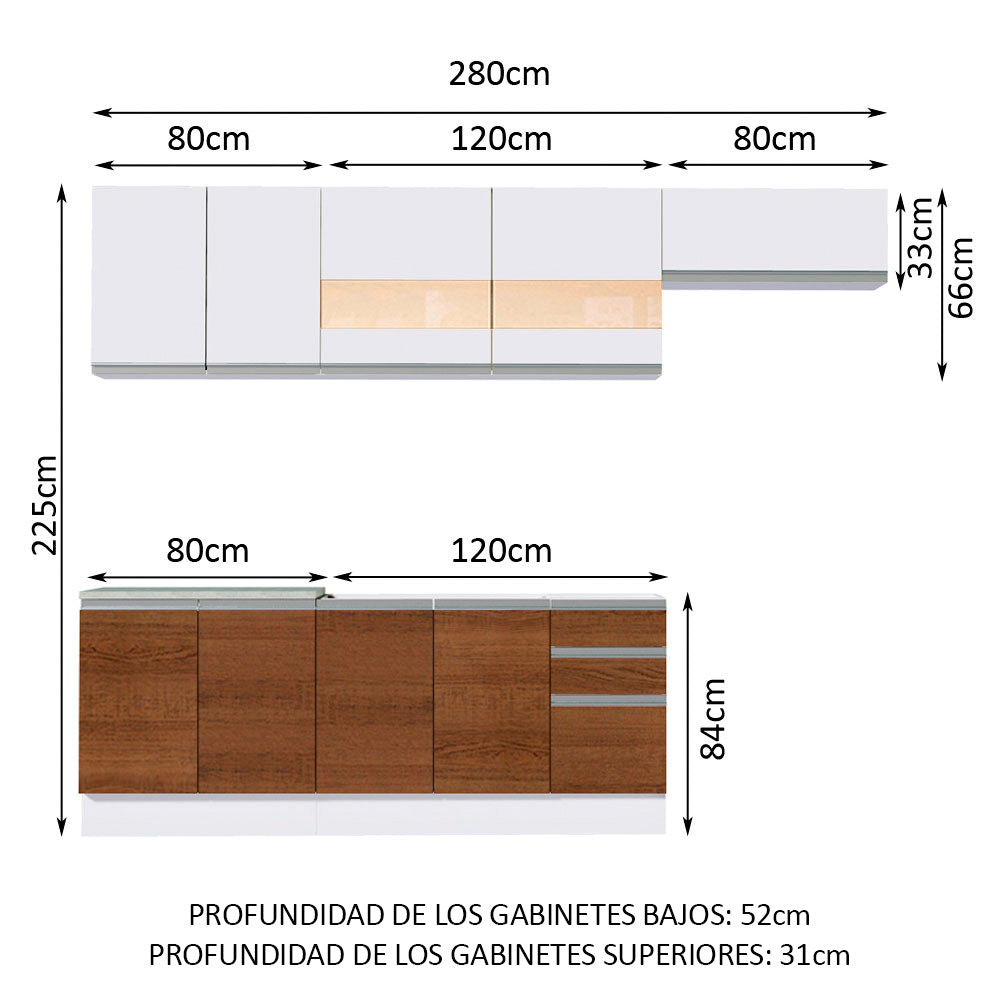 Combo completo de Cocina 280cm Marcela Madesa 03