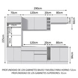 Combo completo de Cocina Madesa Vicenza 290cm BB 12