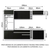 Combo completo de Cocina Madesa Vicenza 290cm BN 02
