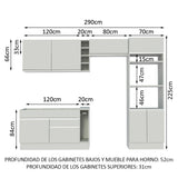 Combo completo de Cocina Madesa Glamy 290cm MB 01