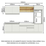 Combo completo de Cocina 310cm Glamy Madesa 01